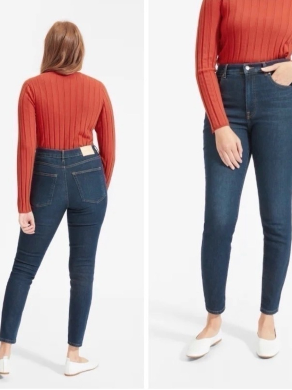Everlane Dark Indigo High-Rise Ankle Jeans